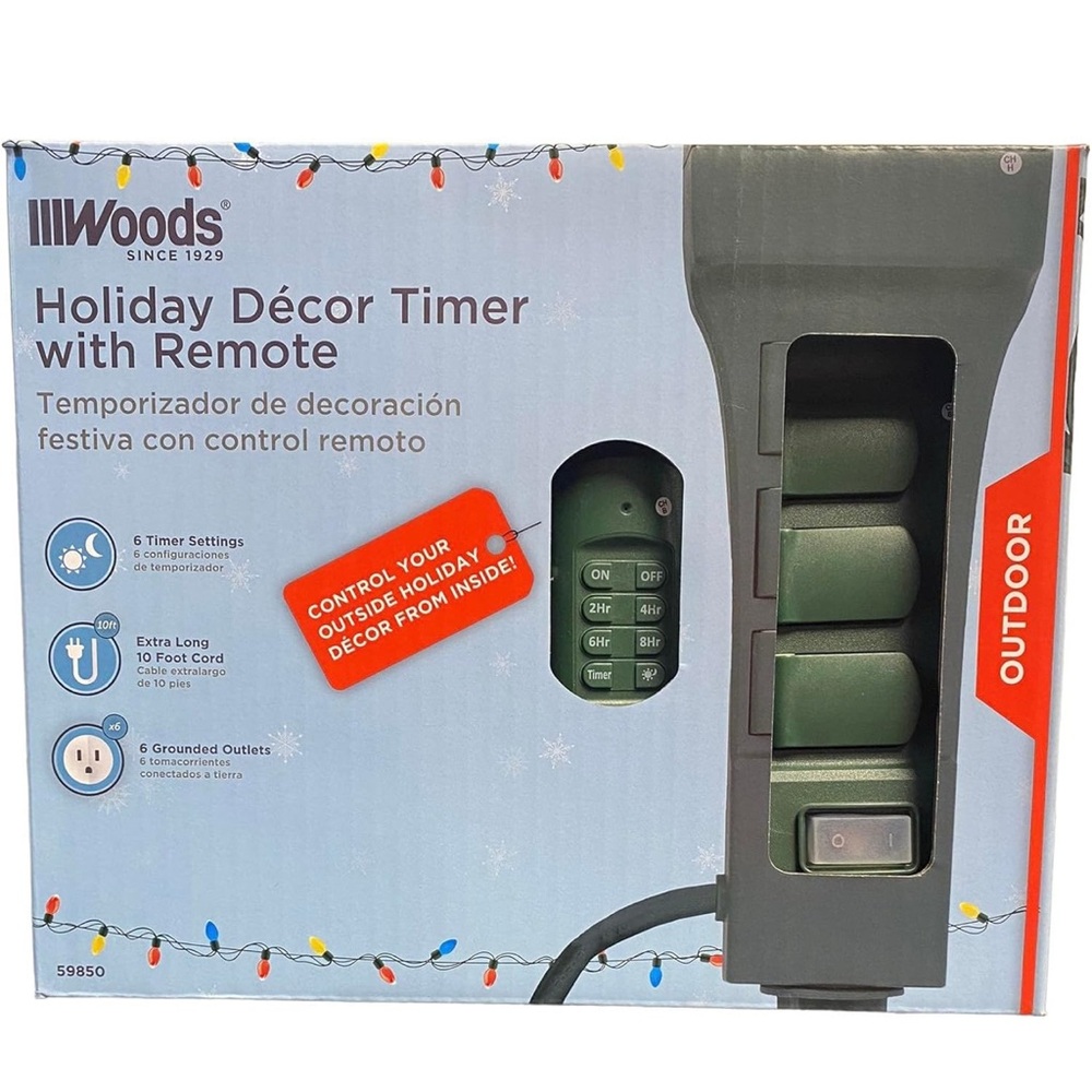 Holiday Décor Timer with Remote - Green